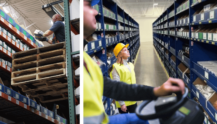 People working in warehouse